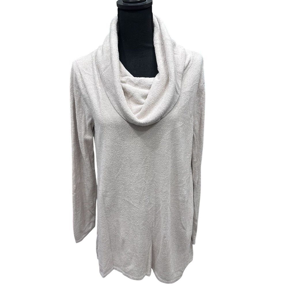 Barefoot Dreams CozyChic Ultra Lite Coastal Cowl Neck Tunic Sand Dune Size M